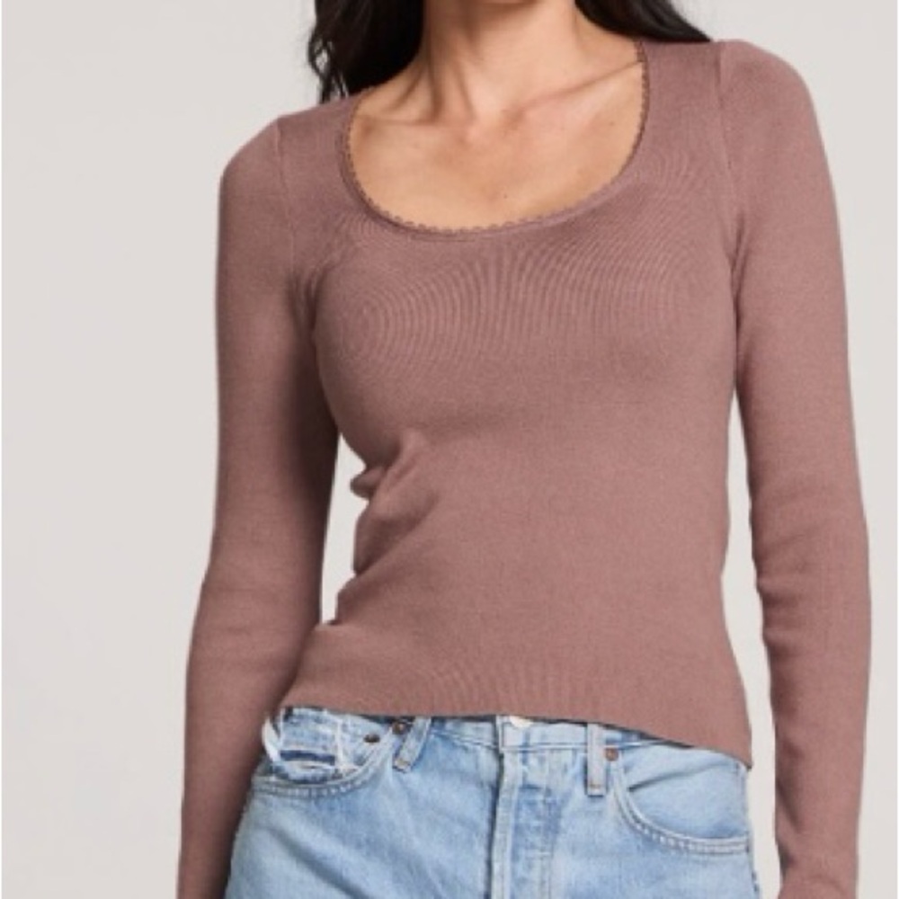 Saltwater LUXE Mauve Scoop Neck Sweater